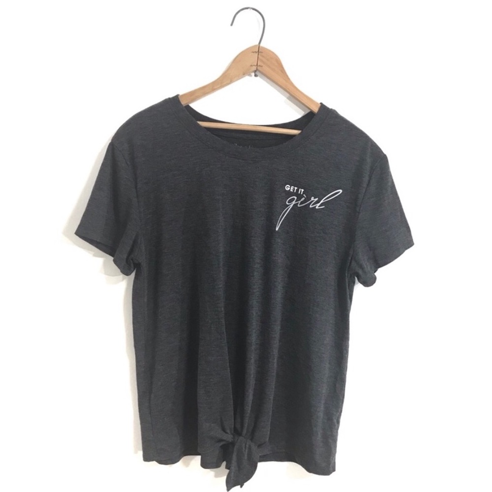 Zoe + Liv Get it Girl Tie Front Graphic Tee